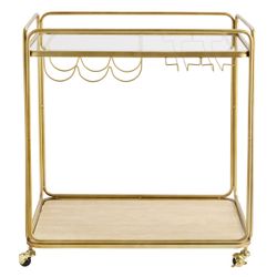 Wentworth Rectangle Bar Cart - Antique Gold