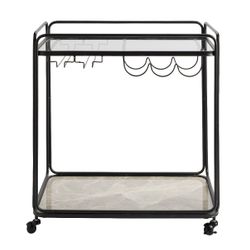 Wentworth Rectangle Bar Cart - Black
