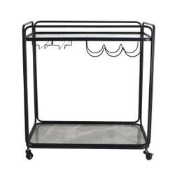 Wentworth Rectangle Bar Cart - Black