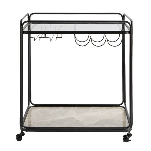 Wentworth Rectangle Bar Cart - Black