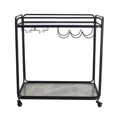 Wentworth Rectangle Bar Cart - Black