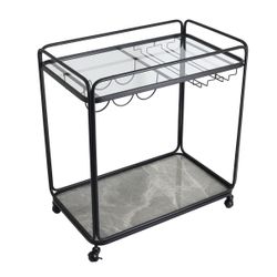 Wentworth Rectangle Bar Cart - Black
