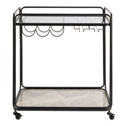 Wentworth Rectangle Bar Cart - Black
