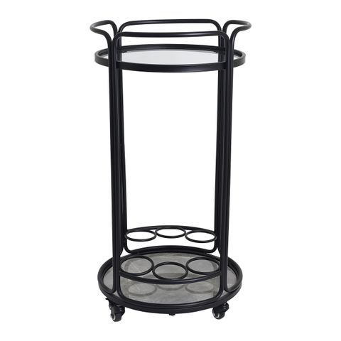 Wentworth Round Bar Cart - Black