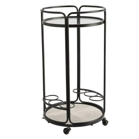 Wentworth Round Bar Cart - Black