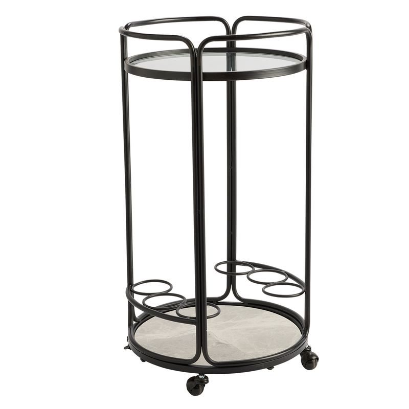 Wentworth Round Bar Cart - Black