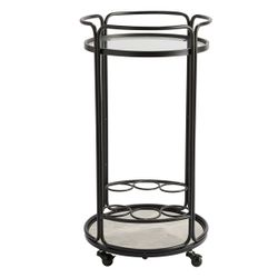 Wentworth Round Bar Cart - Black