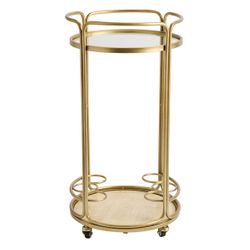 Wentworth Round Bar Cart - Antique Gold