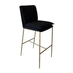 Heston Bar Stool - Black Linen - OUTLET NSW