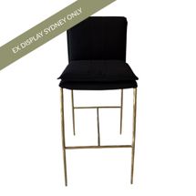 Heston Bar Stool - Black Linen - OUTLET NSW