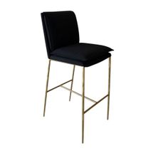 Heston Bar Stool - Black Linen - OUTLET NSW