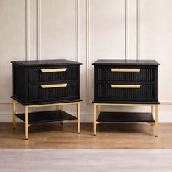 Aimee Small Black Bedside Table Range