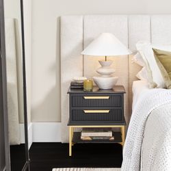 Aimee Small Black Bedside Table Range