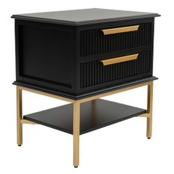 Aimee Small Black Bedside Table Range