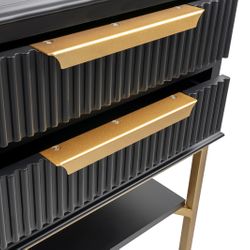 Aimee Small Black Bedside Table Range