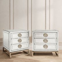Rochester Mirrored Bedside Table Set of 2