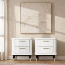 Sophia White Bedside Table Set of 2