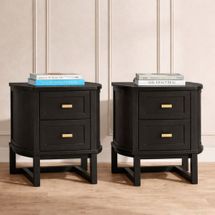Theodore Small Black Bedside Table Set of 2