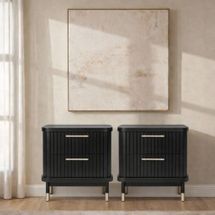 Sophia Black Bedside Table Set of 2