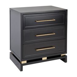 Pearl Large Black Bedside Table Range
