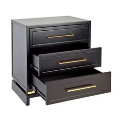 Pearl Large Black Bedside Table Range