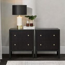 Ariana Large Black Bedside Table Range