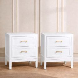 Soloman Large White Bedside Table Range