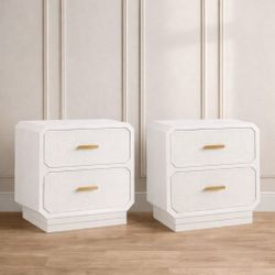 Anderson 2 Drawer  White Bedside Table Range