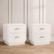 Anderson 2 Drawer  White Bedside Table Set of 2