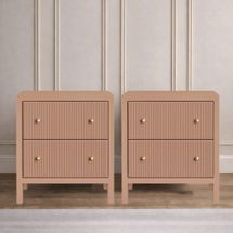 Ariana Large Mocha Mousse Bedside Table Set of 2