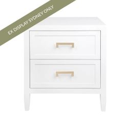 Soloman Bedside Table - Large White - OUTLET NSW