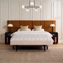 Central Park Bench Ottoman - Fawn Linen