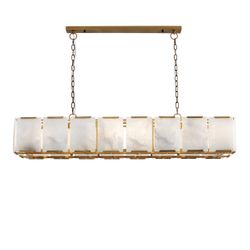 Florence Alabaster Pendant - Linear Antique Brass - OUTLET NSW