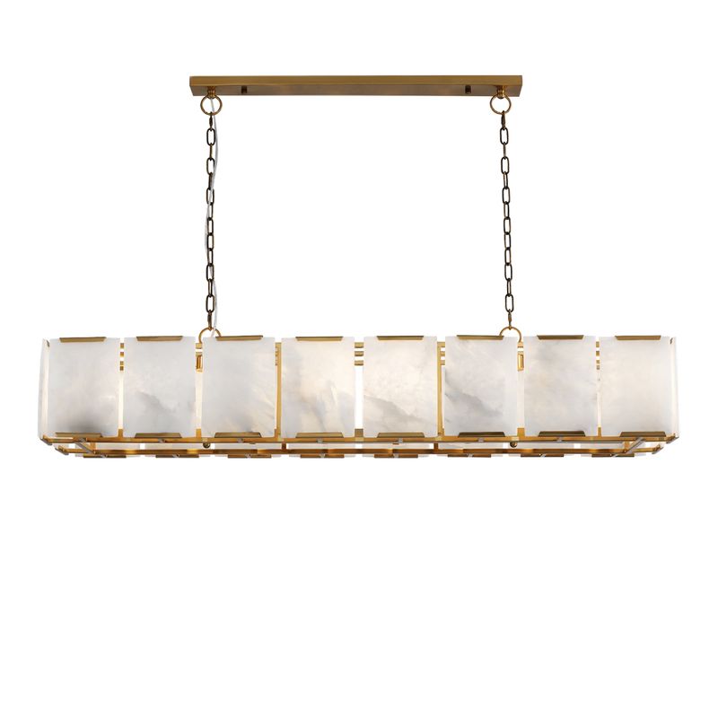Florence Alabaster Pendant - Linear Antique Brass - OUTLET NSW