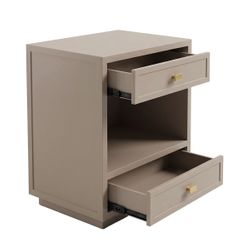 Logan Bedside Table - Small Taupe