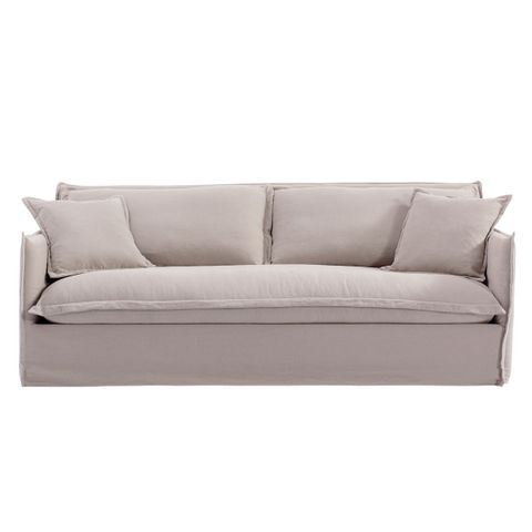 Cove 3 Seater Slip Cover Sofa - Taupe Linen - OUTLET NSW