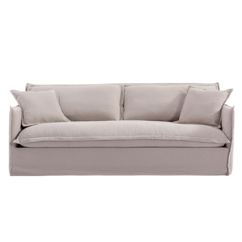 Cove 3 Seater Slip Cover Sofa - Taupe Linen - OUTLET NSW