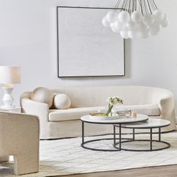 Elle 3 Seater Slip Cover Sofa - Natural Linen