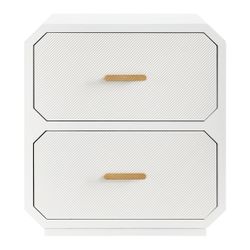 Anderson 2 Drawer Bedside Table - White - OUTLET NSW
