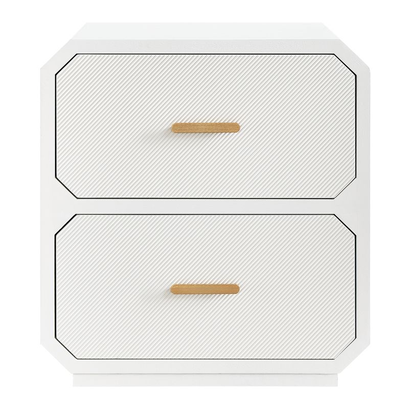 Anderson 2 Drawer Bedside Table - White - OUTLET NSW