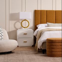 Anderson 2 Drawer Bedside Table - White - OUTLET NSW