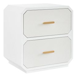 Anderson 2 Drawer Bedside Table - White - OUTLET NSW