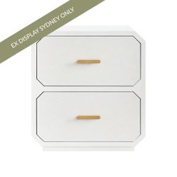 Anderson 2 Drawer Bedside Table - White - OUTLET NSW