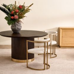 Eli Round Dining Table - 1.2m Smoked Oak