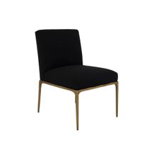 Heston Brass Dining Chair - Black Linen - OUTLET NSW