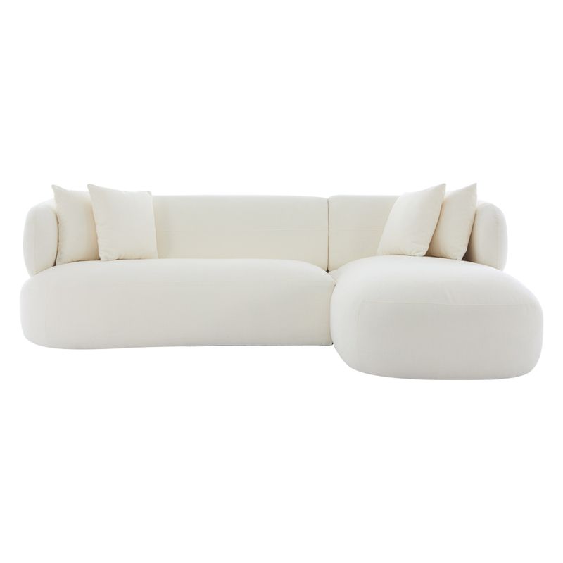 Greenwich Modular 3 Seater Sofa w Right Chaise - Ivory Chenille - OUTLET NSW