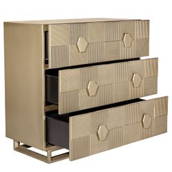 Alton 3 Drawer Chest - Antique Gold - OUTLET NSW