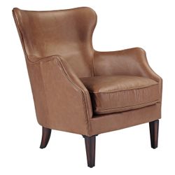 Marlon Arm Chair - Dark Brown Leather - OUTLET NSW
