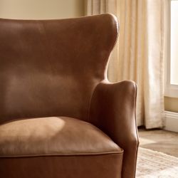 Marlon Arm Chair - Dark Brown Leather - OUTLET NSW