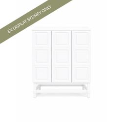 Saxon 3 Drawer Bedside Table - White - OUTLET NSW